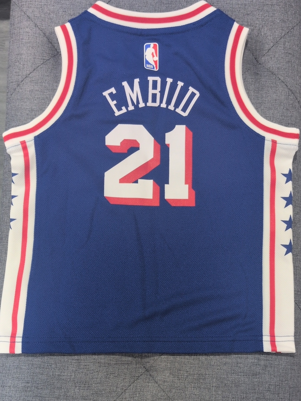 Stitched Nike NBA Kids Joel Embiid #21 Blue Basketball Jersey